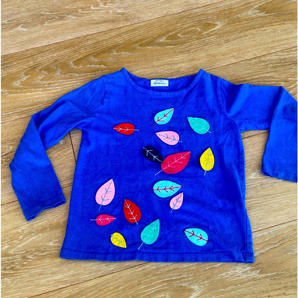 Girls mini boden leaf shirt 4/5.